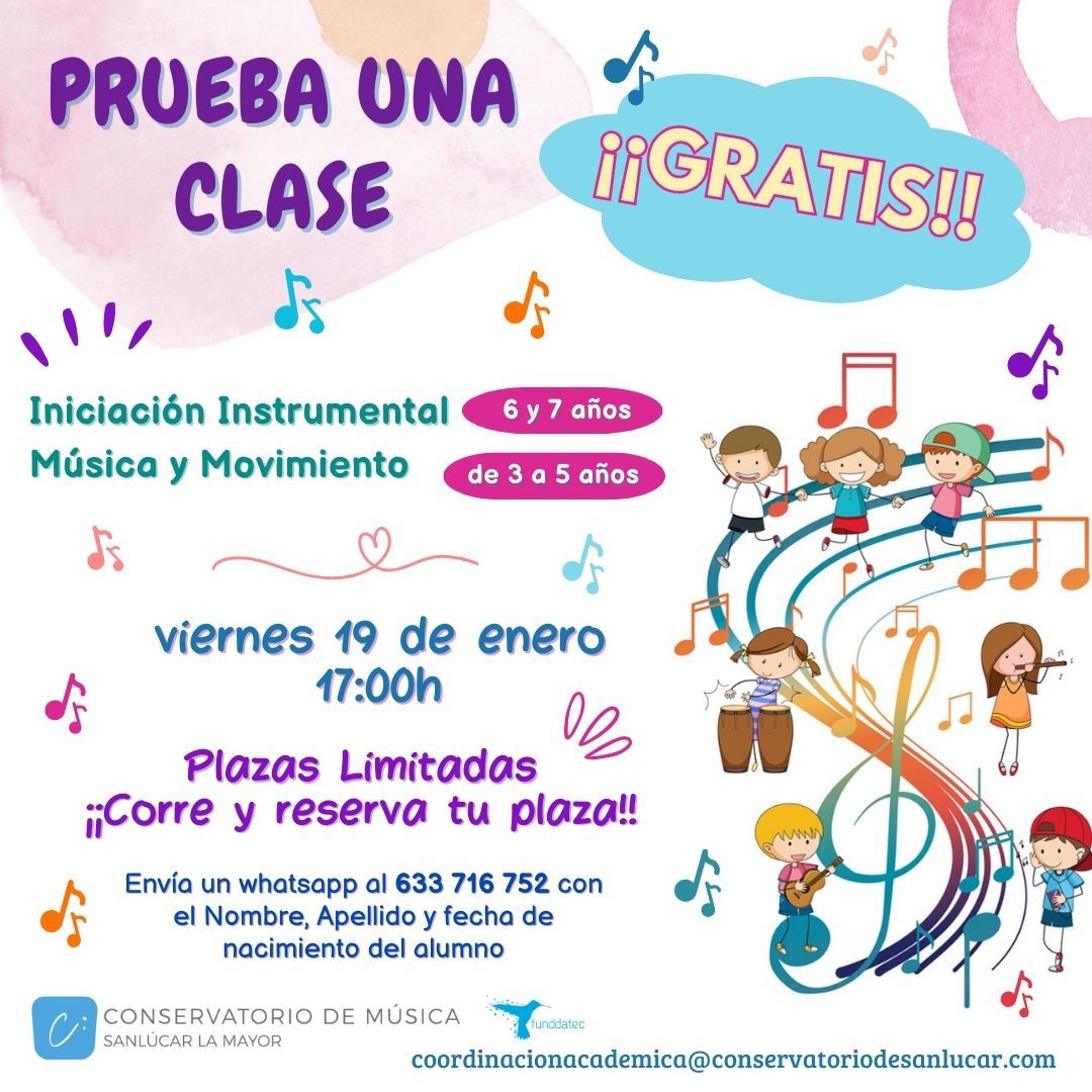 PUERTAS ABIERTAS DE INICIACIÓN MUSICAL CONSERVATORIO DE SANLÚCAR LA MAYOR