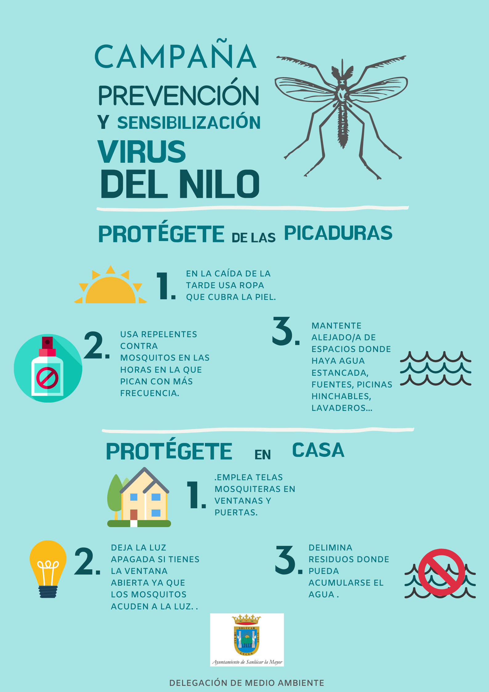 cartel campaña de sensibilización contra el virus del nilo