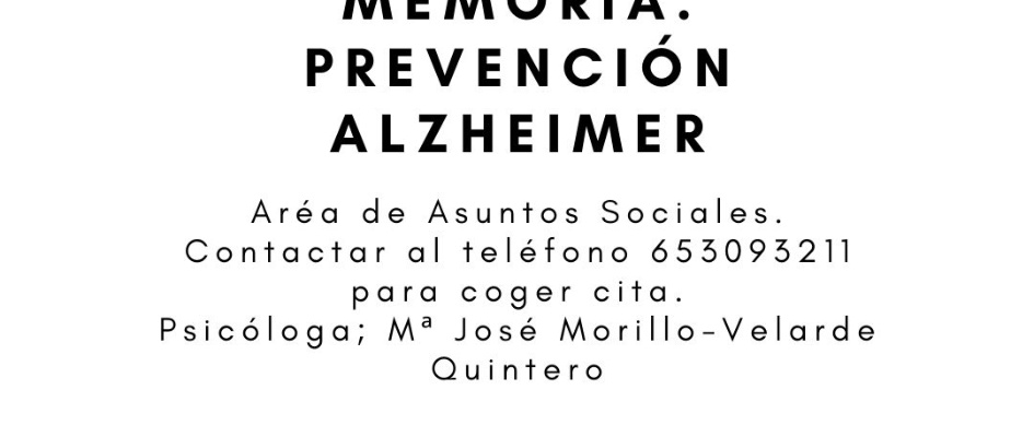 VALORACIÓN DE MEMORIA. PREVENCIÓN ALZHEIMER
